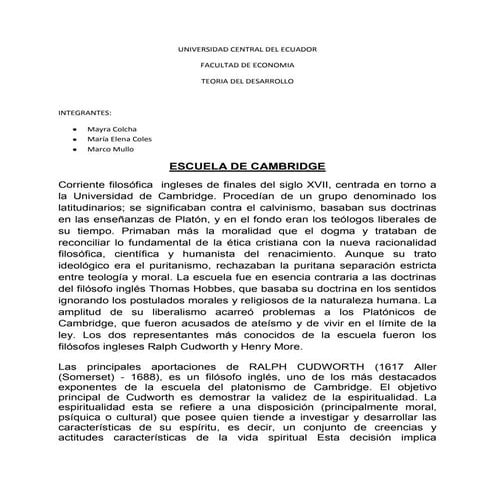 Escuela de cambridge ensayo