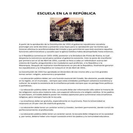 Escuela en la ii república