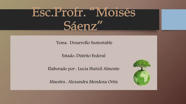 Desarrollo Sustentable  Distrito Federal 