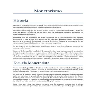 Escuela Monetarista