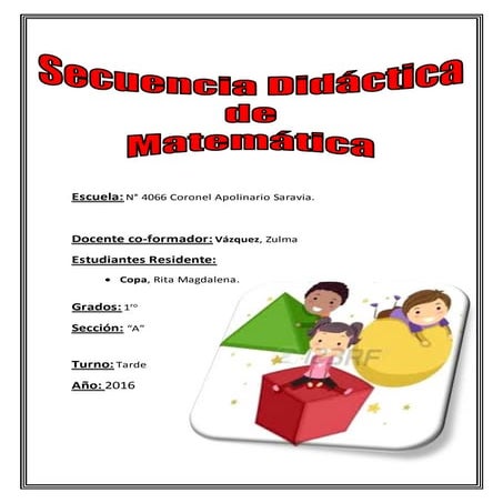 Secuencia Didáctica de Matemática