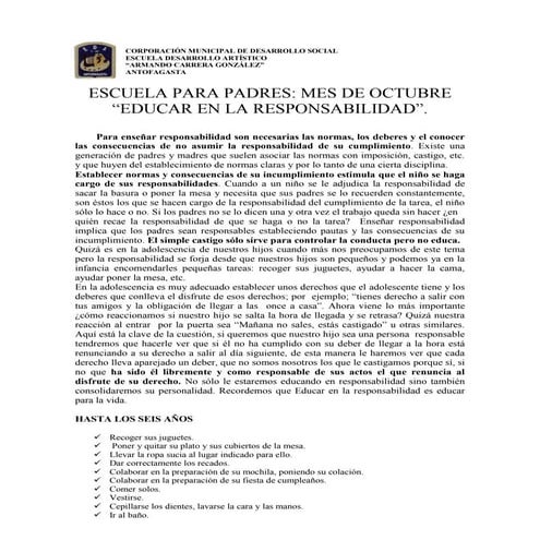 Escuela para padres educar en la responsabilidad