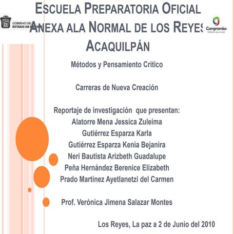 Escuela preparatoria oficial anexa ala normal de los | PPT