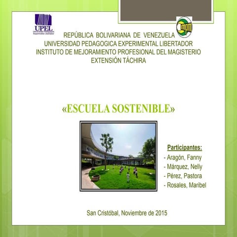Poster escuela sostenible | PPTX
