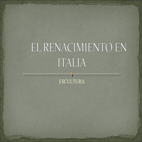 Escultura Del Renacimiento