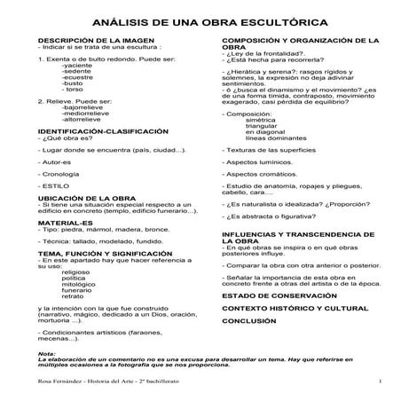 Guión Comentario Obra Escultórica