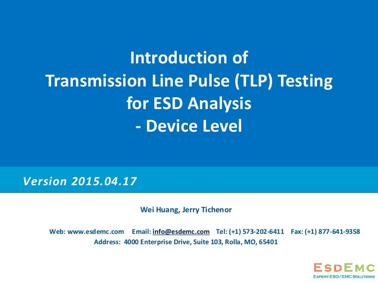 Introduction Of Transmission Line Pulse Tlp Testing For Esd Analys