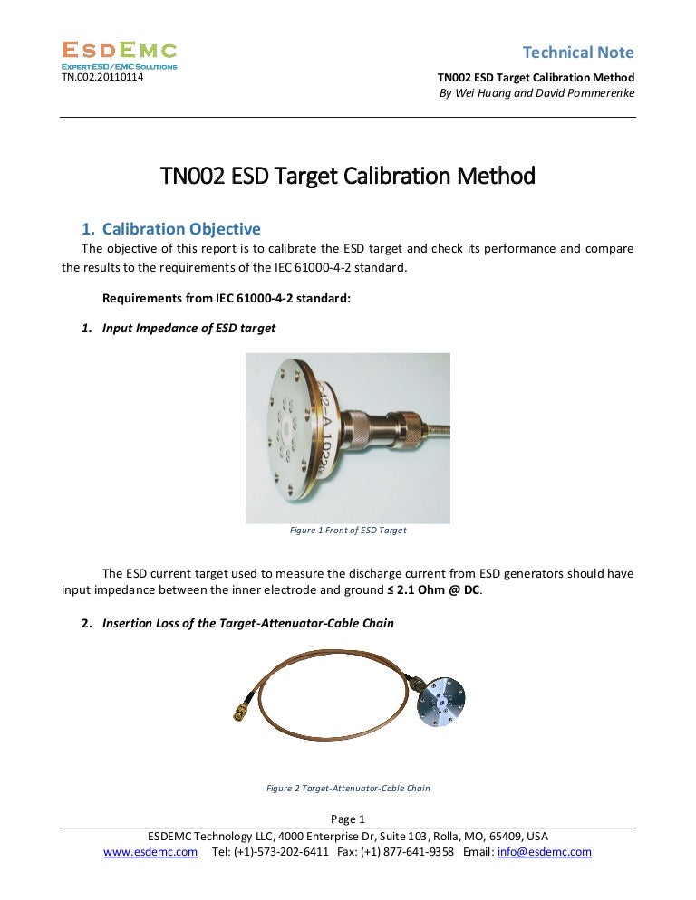 TN002 ESD Target Calibration Method