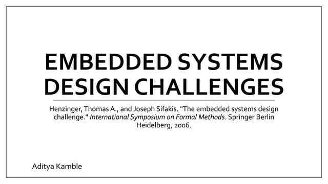 Embedded system design challenges 