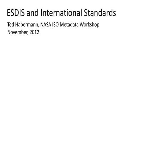 ESDIS and International Standards
