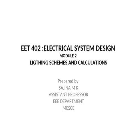 esd m2.ppt Lighting schemes and calculations