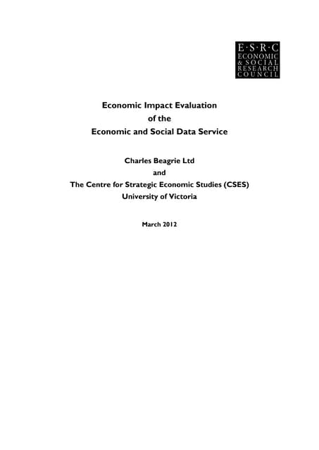 Economic Impact Evaluation of the Economic and Social Data Service of UK