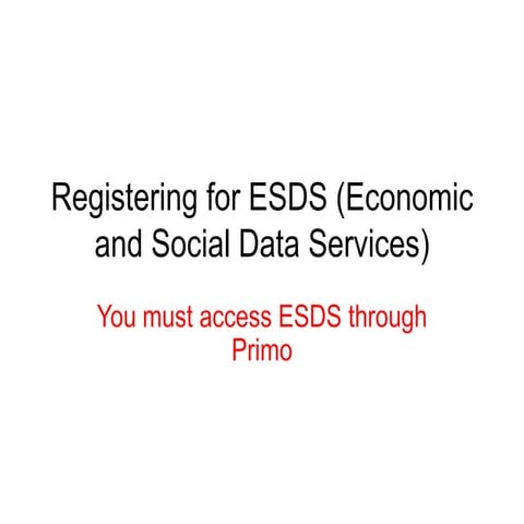 Esds registration for environment