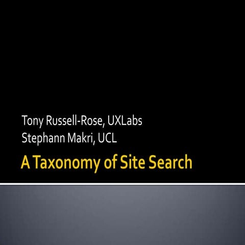 A Taxonomy of Site Search