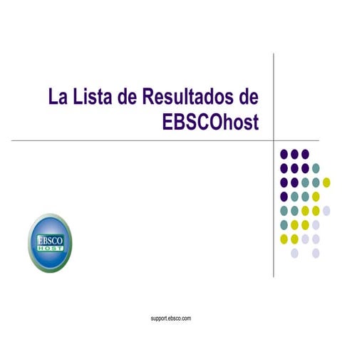 Lista de Resusltados de Ebsco host