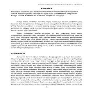 Esei: Peranan Guru Merealisasikan F...