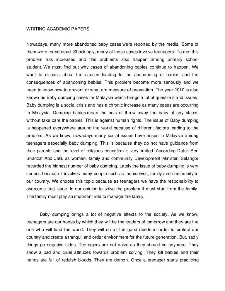term paper solution baby dumping