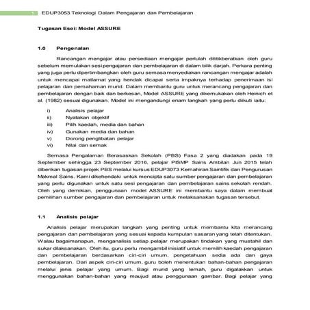 Model ASSURE (Kajian Kes)