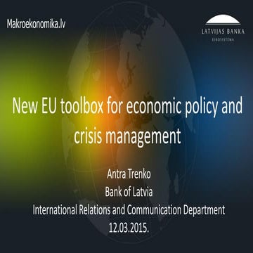 New EU toolbox for economic policy and crisis management | PDF