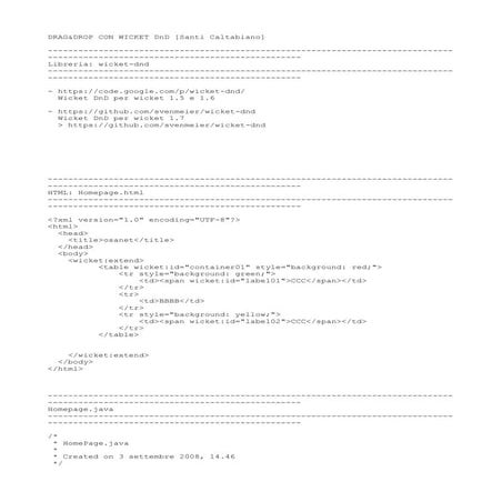 Esempio drag&drop [wicket dnd][sc]