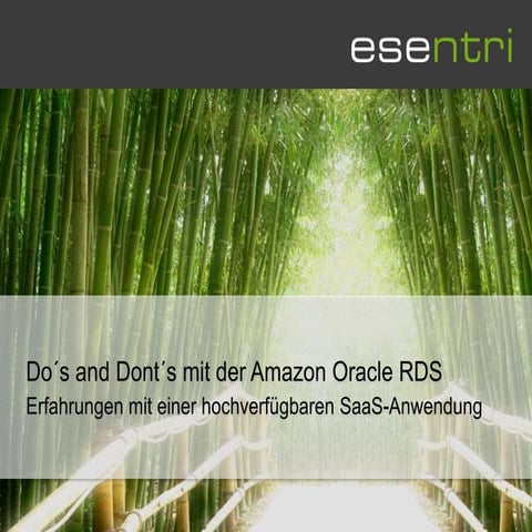 Do´s and Dont´s mit Oracle RDS 