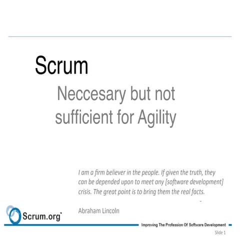 ESEconf2011 - Schwaber Ken: "Scrum: Necessary but not sufficient for agility"