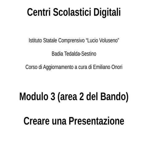 Esercitiamoci con presentazioni impress