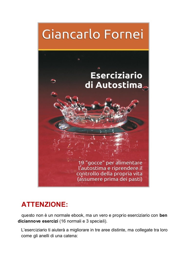 L Eserciziario Di Autostima Creato Dal Coach Motivazionale Giancarlo