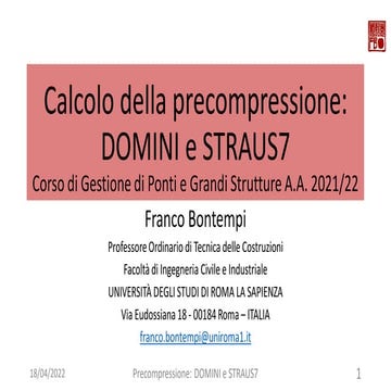 Calcolo della precompressione: DOMINI e STRAUS7