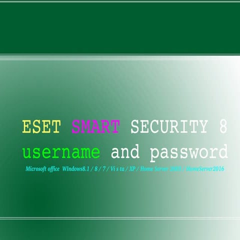 Eset smart security 8 | PDF