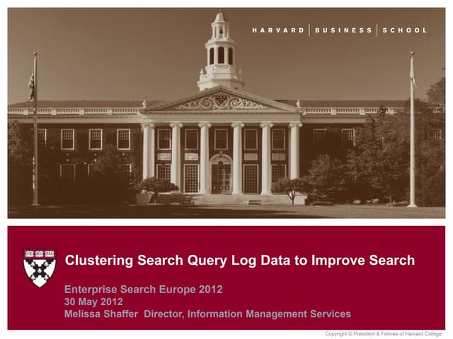 Clustering Search Log Data