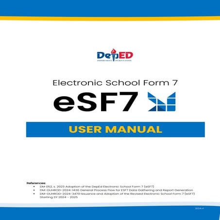 Sample DepEd user manual SF& ser. 2024. Very important guide to be used ...