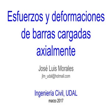 Esfuerzos y deformaciones de barras cargadas axialmente