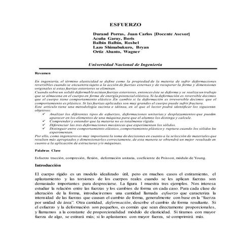 Esfuerzo y deformación  UNI