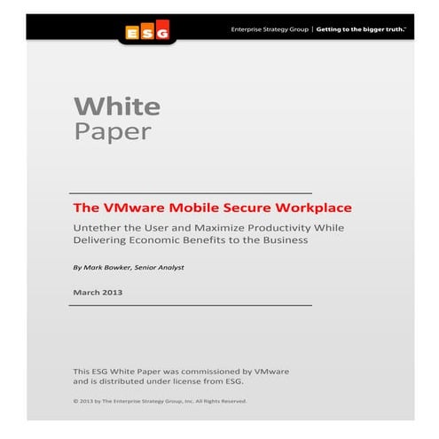 The VMware Mobile Secure Workplace