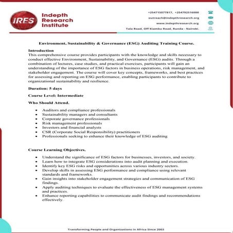 ESG course description and presentationpdf