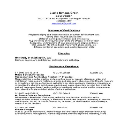 Esg design resume | PDF