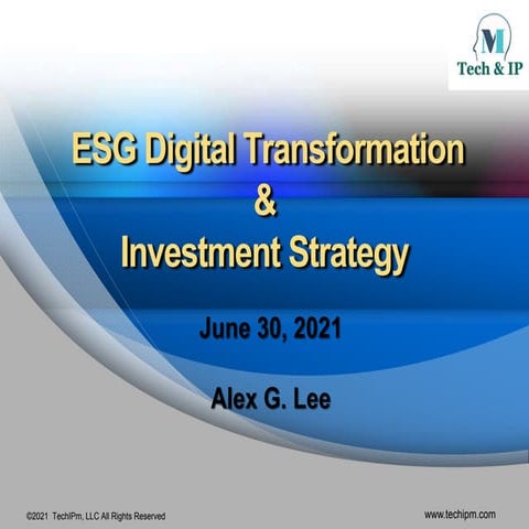 ESG Digital Transformation & Investment Strategy