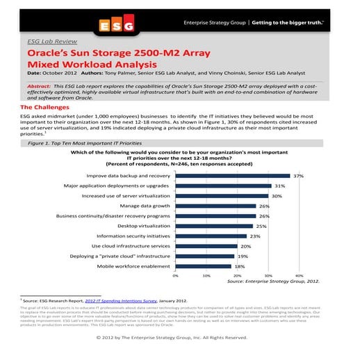 Esg lab review oracle 2500 m2 mixed workload oct 12