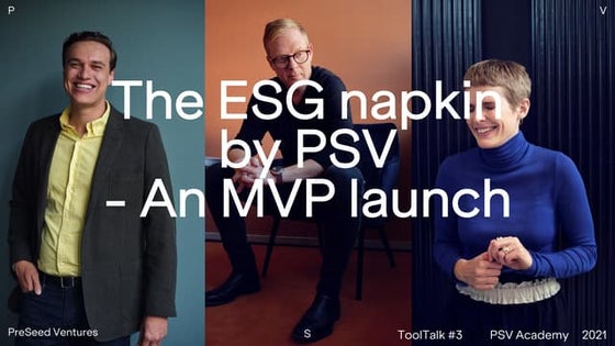 ToolTalk#3 - Introduction to the ESG Napkin for Tech Startups