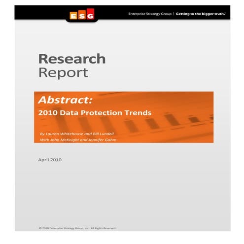 Esg research 2010 data protection trends