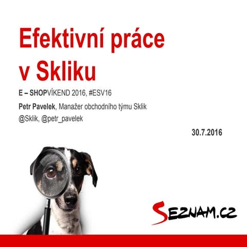 Efektivní práce v Skliku - E-shopvíkend 2016