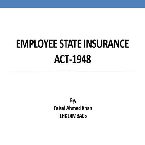 Esi Act-1948