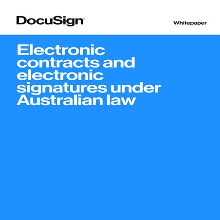 Electronic contracts and electronic signatures under Australian law