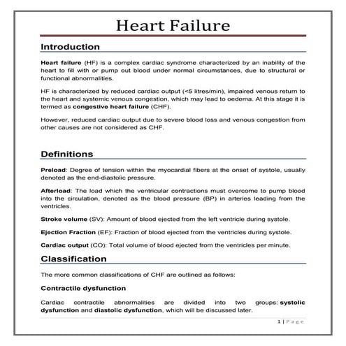 Pathophysiology of Congestive Heart Failure | Dr. Ulana Rey | PDF