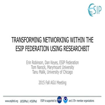 Transforming Networking within ESIP using ResearchBit