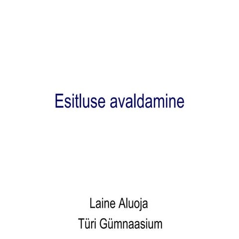 Esitluseavaldamine