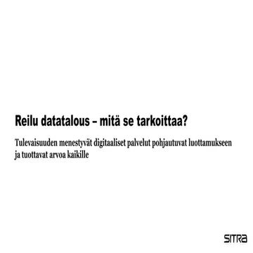 Reilu datatalouden kypsyysmalli yrityksille -kehittämistyöpaja 23.3.2021