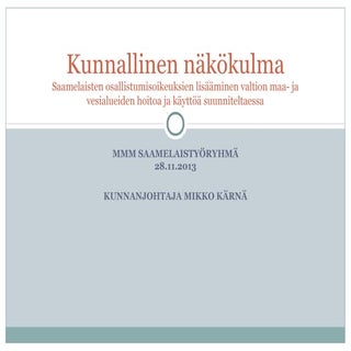 Esitys mmm työryhmä