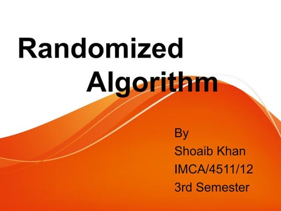 Randomized Algorithm | PPT